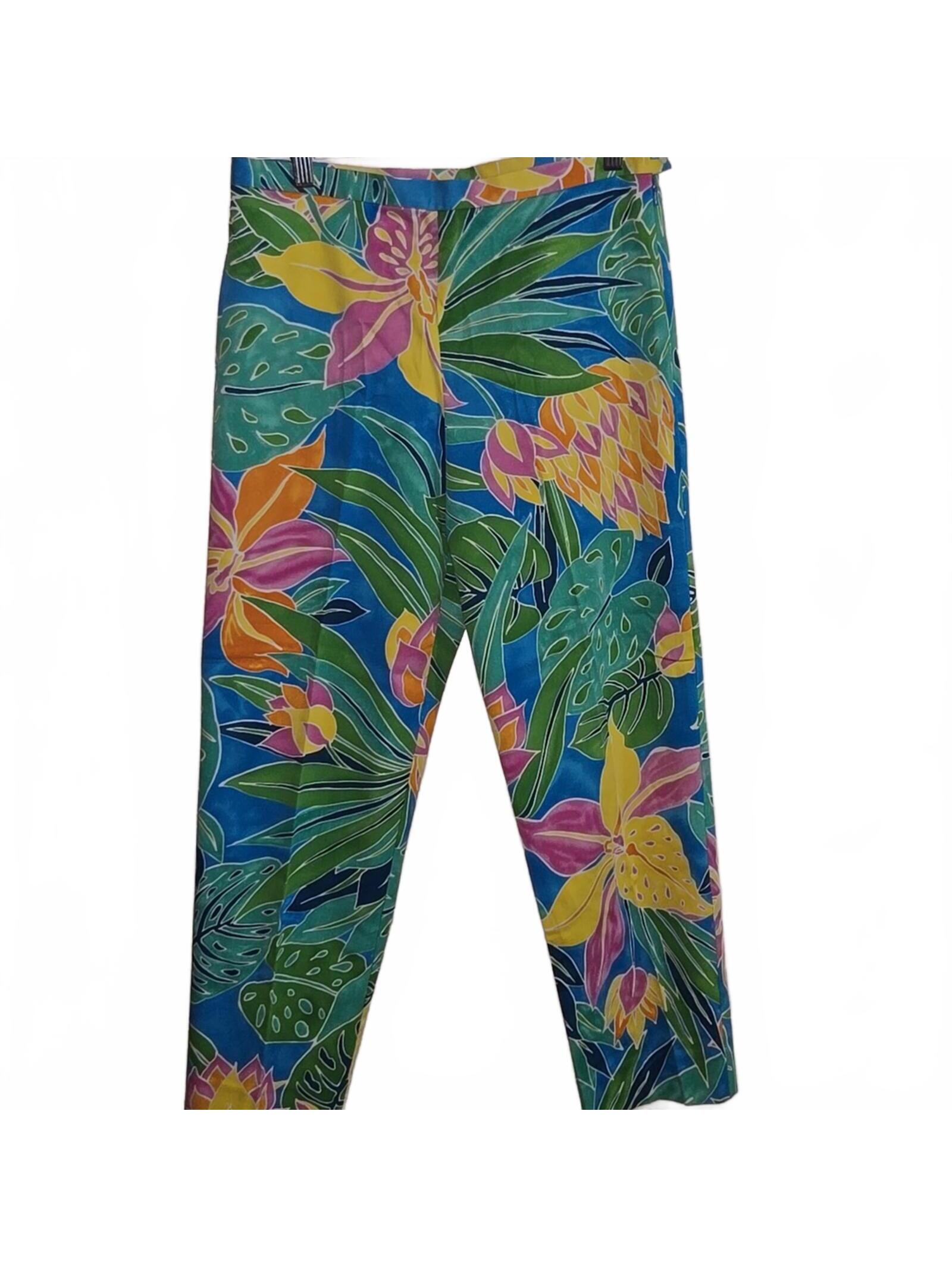 Lauren Ralph Lauren Tropical Print Cotton Spandex Pants Size 6
